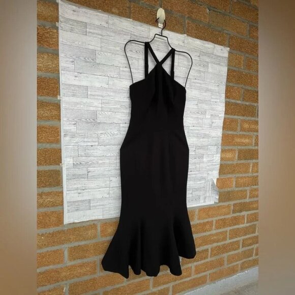 Dress The Population Black Brandy Halter Mermaid Midi Dress XS - Picture 2 of 15